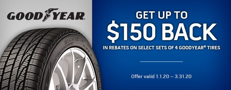 Get Up To $150 Back on Purchase of a Set of 4 Select Goodyear Tires —  Kubly's Automotive