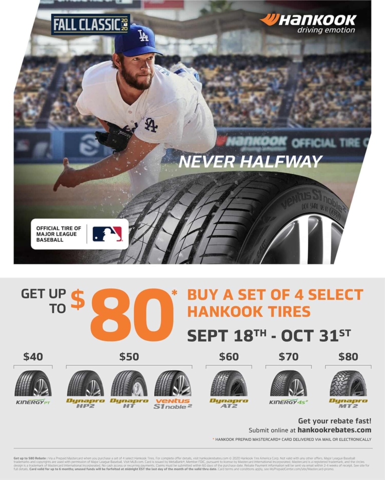 Hankook Tire Promotion Save Up To 80 After Mail in Rebate Kubly 